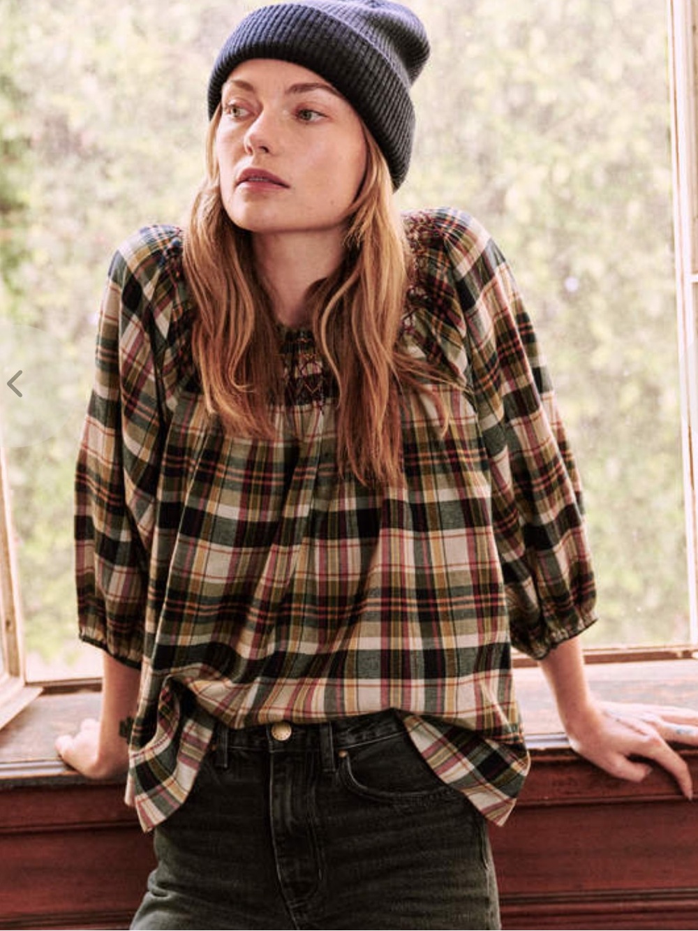 THE GREAT. The Seaglass Top in Country Plaid